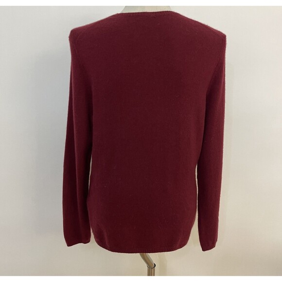 Prive Sweater Large Maroon Wine Red 100% Cashmere - Picture 4 of 8